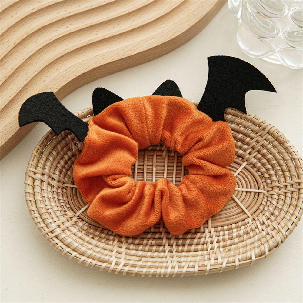 Bat Festival Hair Accessories Flannel Scrunchies Women Hair Rope Elastic Hair Bands Ponytail Holder