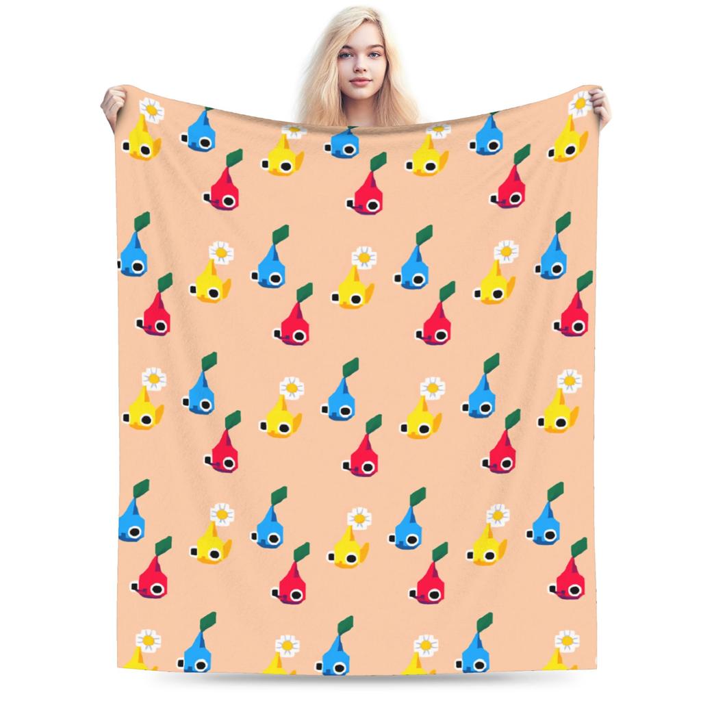 ALL Pikmin Warm Soft Blanket  Kids Adult Plush Throw Blanket Funny Couch Chair Flannel Bedspread Sofa Bed Cover