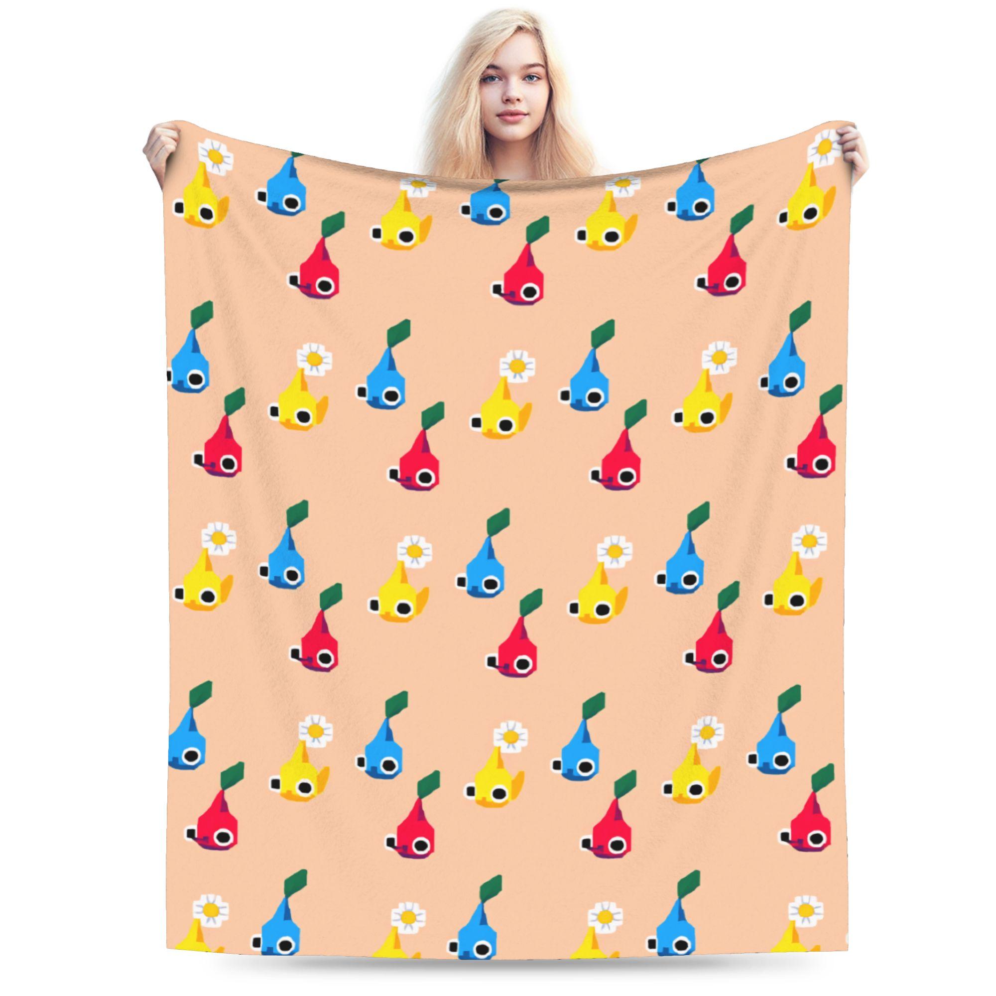 ALL Pikmin Warm Soft Blanket  Kids Adult Plush Throw Blanket Funny Couch Chair Flannel Bedspread Sofa Bed Cover 30x40in