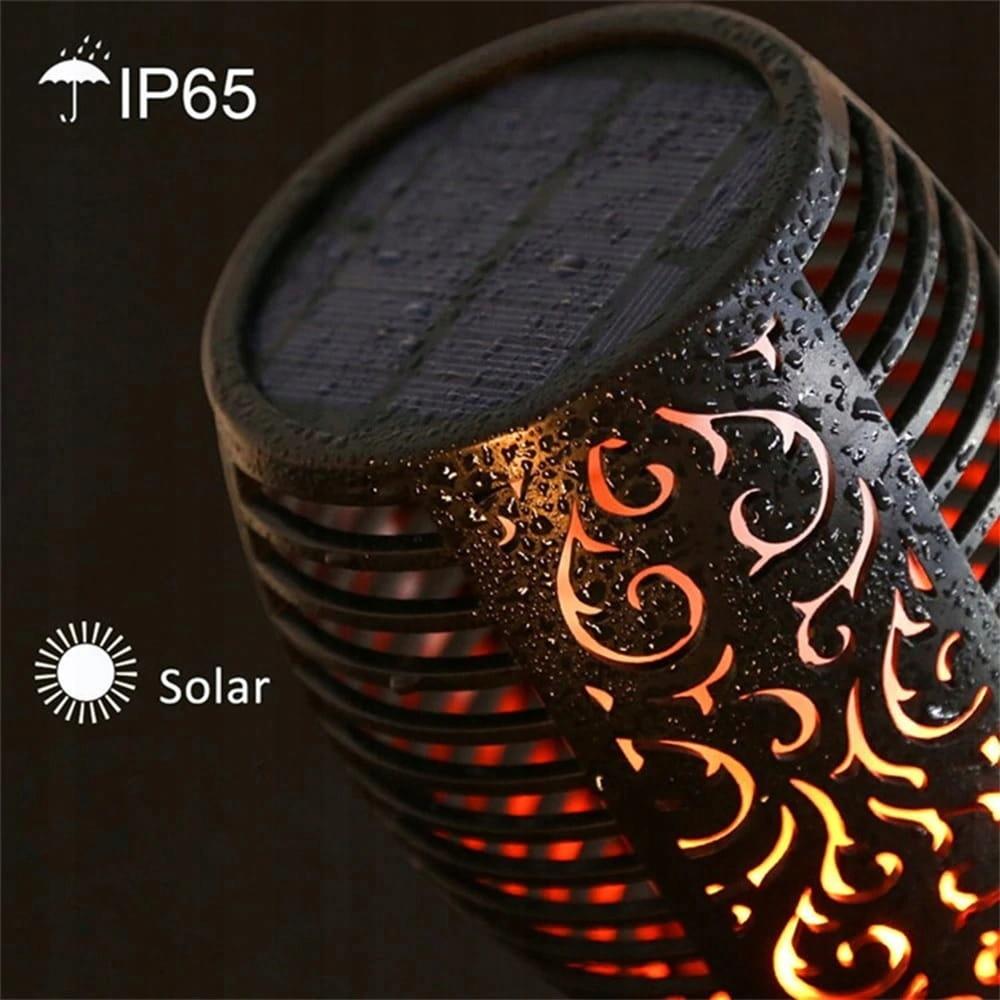 Solar Torch Lamp Xl 50 Cm Flame Effect Garden Lamps 12Led