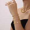 Qiong Yao 18K Gold PVD Plated Stainless Steel Zircon Hand-Woven Geometric Chain Bracelet