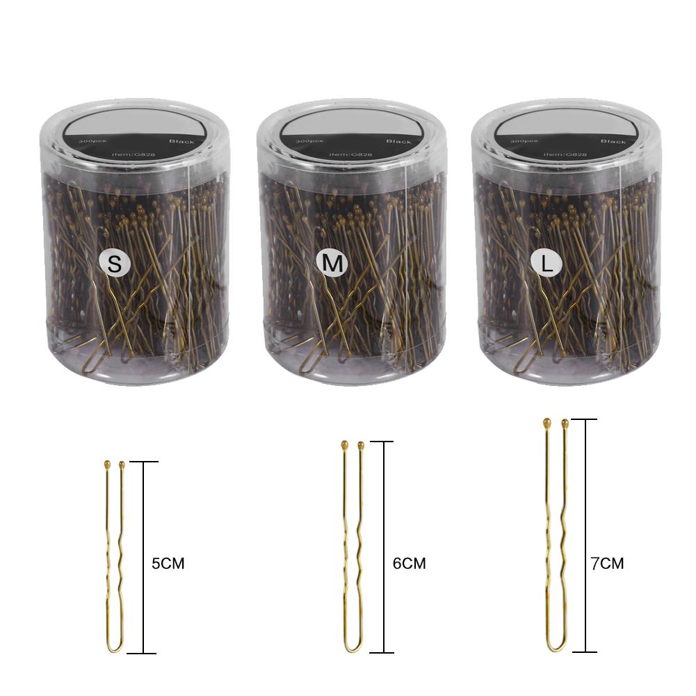 300PCS 2Colors Hairdressing Hairpins Clips Clamps Wavy U shaped Clip Hair Accessories 6 Types