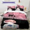 A Silent Voice Pattern Bedding,Quilt Set Quilt Cover Pillowcase Home Birthday Gift (1 * Duvet Cover + 2 * Pillowcase, Without Core)