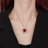 Autumn And Winter Jewelry Retro Simulation Red Corundum Emerald Fat Square Inlaid Main Stone 14 * 14