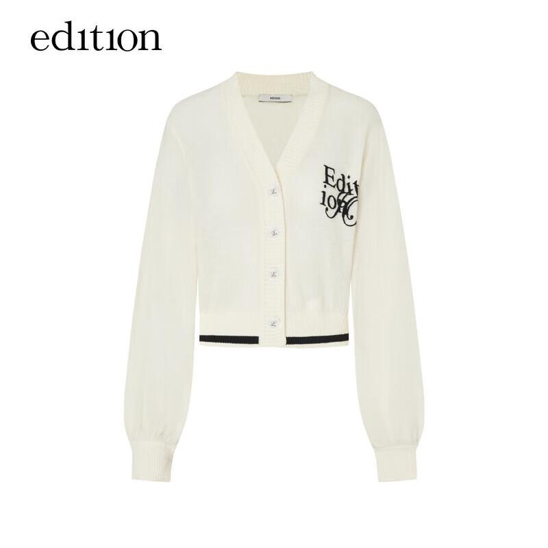 Edition Women's V-Neck Long-Staple Cotton Knitted Cardigan