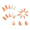 Artificial Nails European and American Long Ballet Nails Gradient Orange Love Fake Nails Wearable Manicure Patches