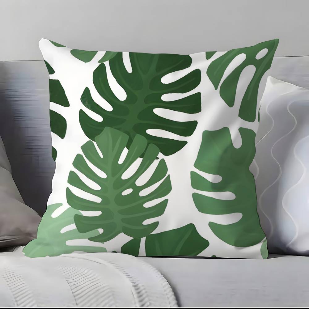 Modern style Leaf art Pillow Case  Ultra Soft Skin Friendly Fabric Cloud Like Comfort & Concealed Zipper
