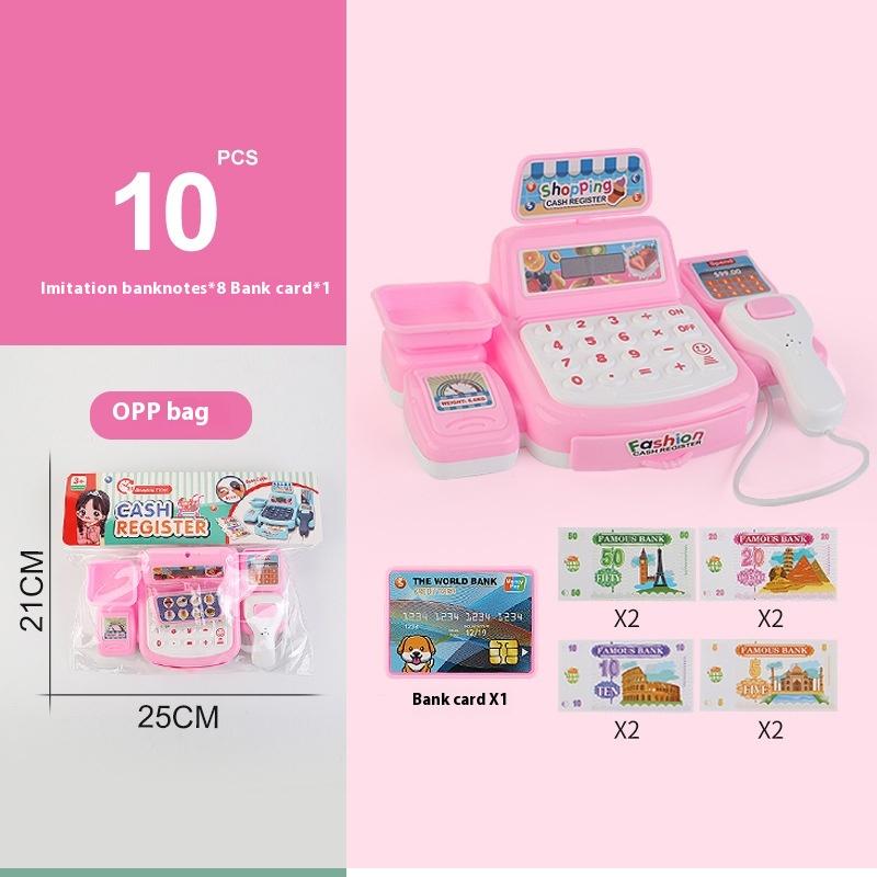 1 Set Electronic Game Lighting And Sound Effects Supermarket Cashier Toy Simulation Shopping Cash House Toys