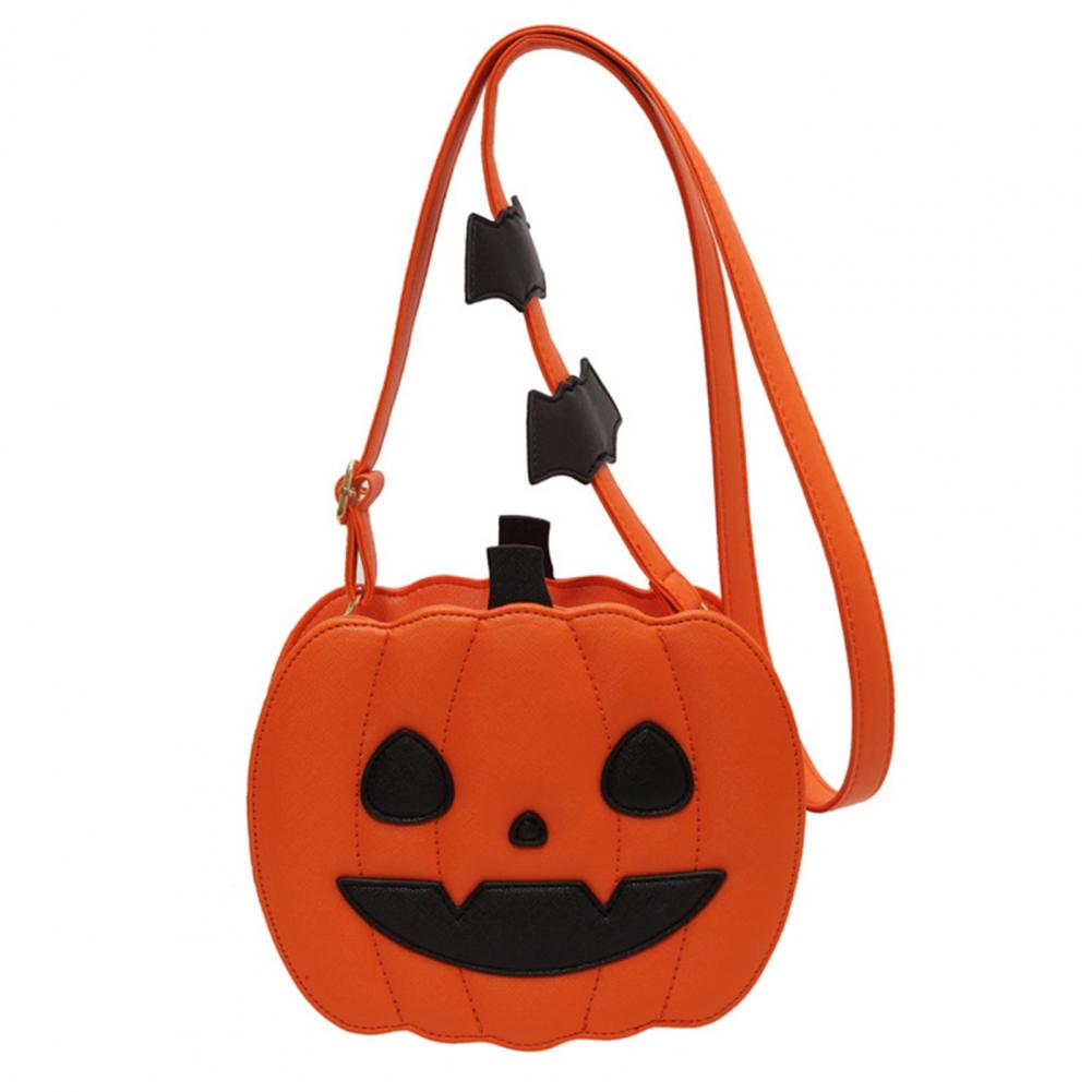 

Сумка через плечо на Хэллоуин Жуткая сумка-мессенджер на Хэллоуин в форме тыквы с декором в виде летучей мыши Сумка через плечо