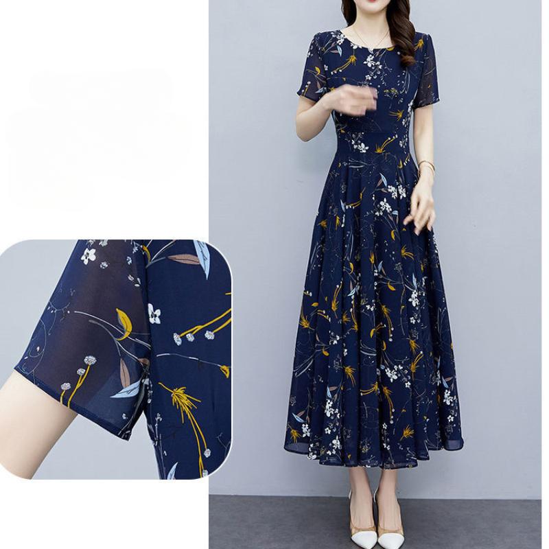 White Floral Chiffon Bodycon Office Lady Dress Summer Elegant Casual Prom Long Dresses 2025 Women Vintage Party Evening Dress