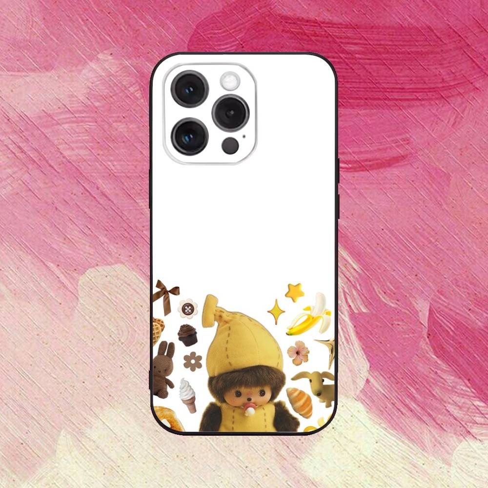 Cute M-monchhichis-s Phone Case For iPhone17,16,15,14,13,12,11 Plus,Pro Max Soft Black Cover iPhone16se4