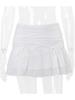 White Mini Skirt for Women Cute Sweet Style High Waist Mesh Splicing Ruffle Cake Skirt Y2k Clothing All-match Summer