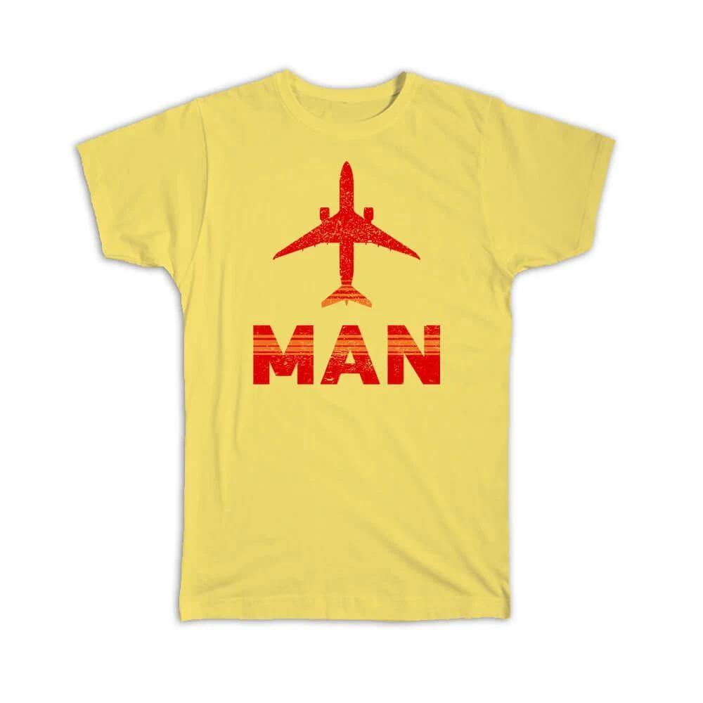 Gift T-Shirt : United Kingdom Manchester Airport MAN Travel Airline Pilot S