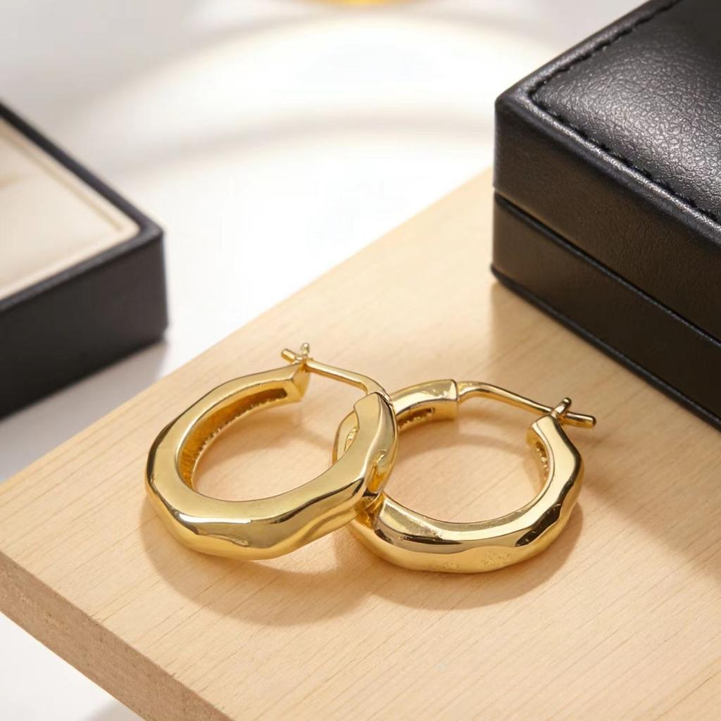 Gold Silver Hoop Earrings Women Minimalist Fashion Stackable Jewelry