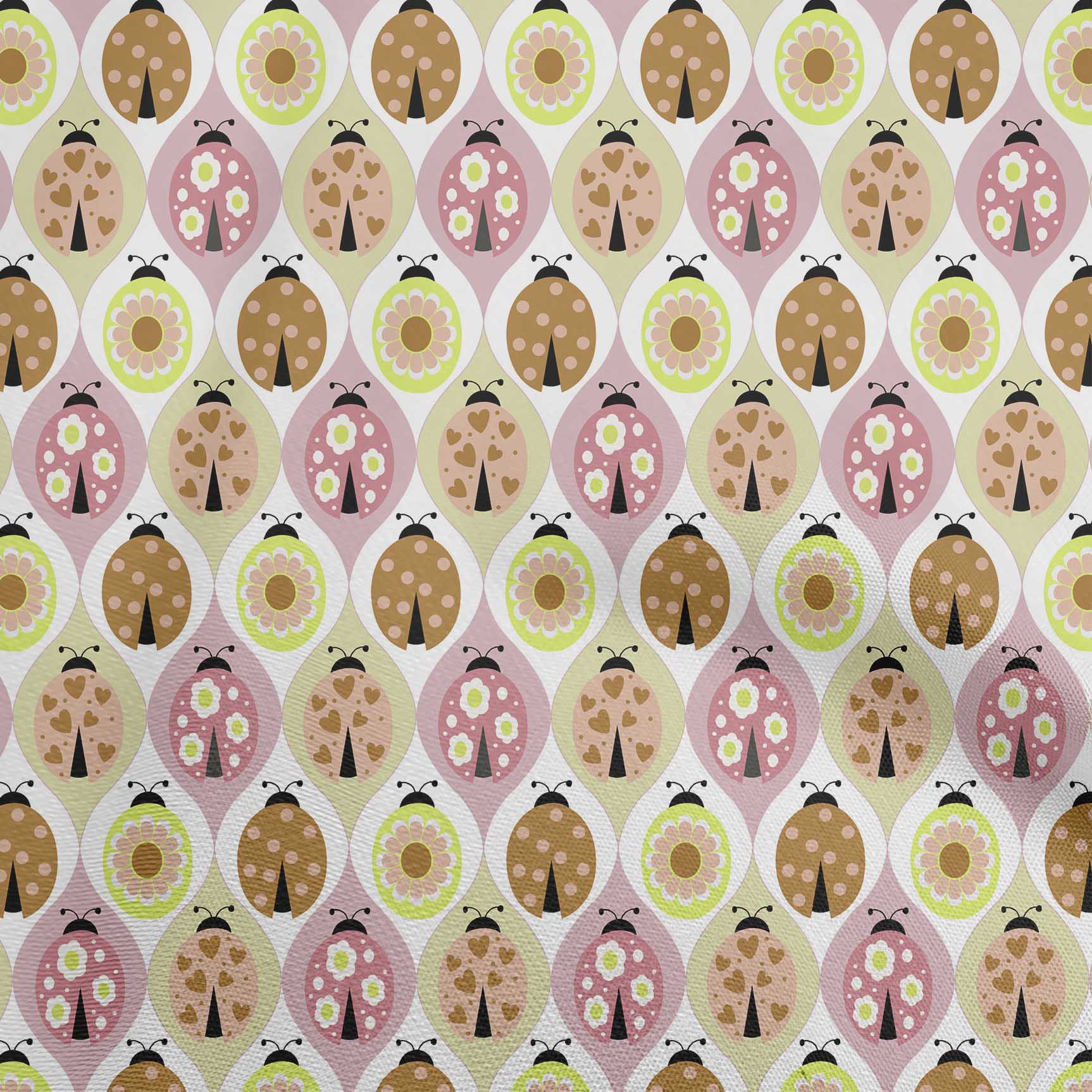 

oneOone Cotton Flex Light Green Fabric Bird Ladybird Fabric For Sewing Printed Craft Fabric By The Yard 40 Inch 42 Inch Wide - Viscose Chiffon жовтий