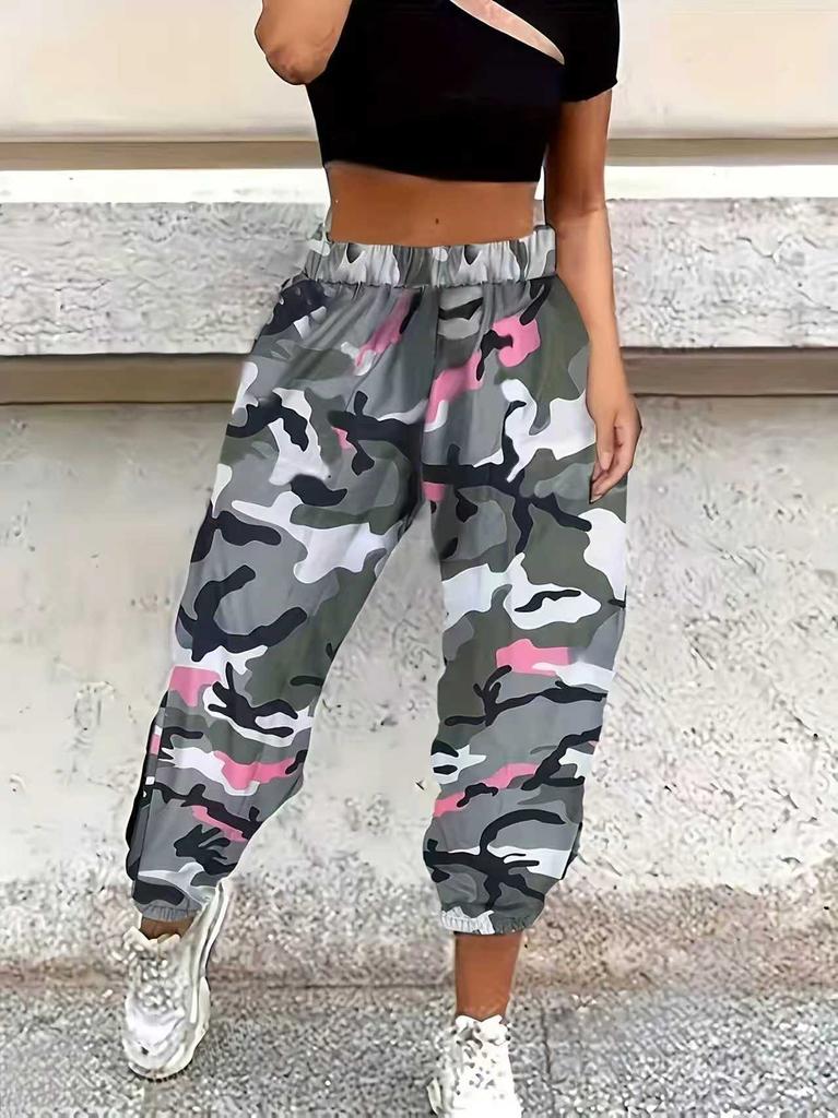 2025 New Cross-border Drop Shipping Women's Women's Casual Camouflage Work Pants Cross-border