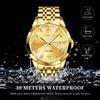 PINDOWS Luxury Business Dress Analog Quartz Water Luminous Date Stainless Steel Classic Business Casual Style Men's Watch, Diamond-Decorated, Style,