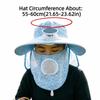 Breathable Solar Fan Hat UV Protection Elastic Wide Brim Fan Hat with Face Cover Adjustable Cooling Sunshade Hat Camping