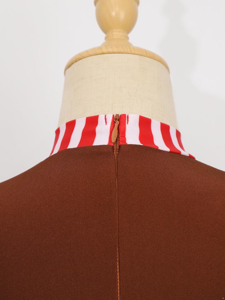 Jenters pepperkakedrakt juletema flygeermer stripedesign tutukjole dansefest utkledning