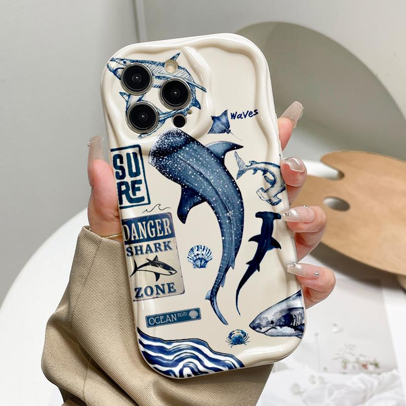 Blue Marine Organisms Phone Case For Samsung Galaxy A56 A55 A37 A36 A27 A26 A16 Galaxy S26 S25 S24 FE S22 S23 Ultra Plus Cover