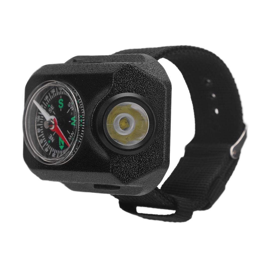 Wrist Flashlight Waterproof Rechargeable 5 Modes Watch Flashlight with Compass for Camping Hiking Travel