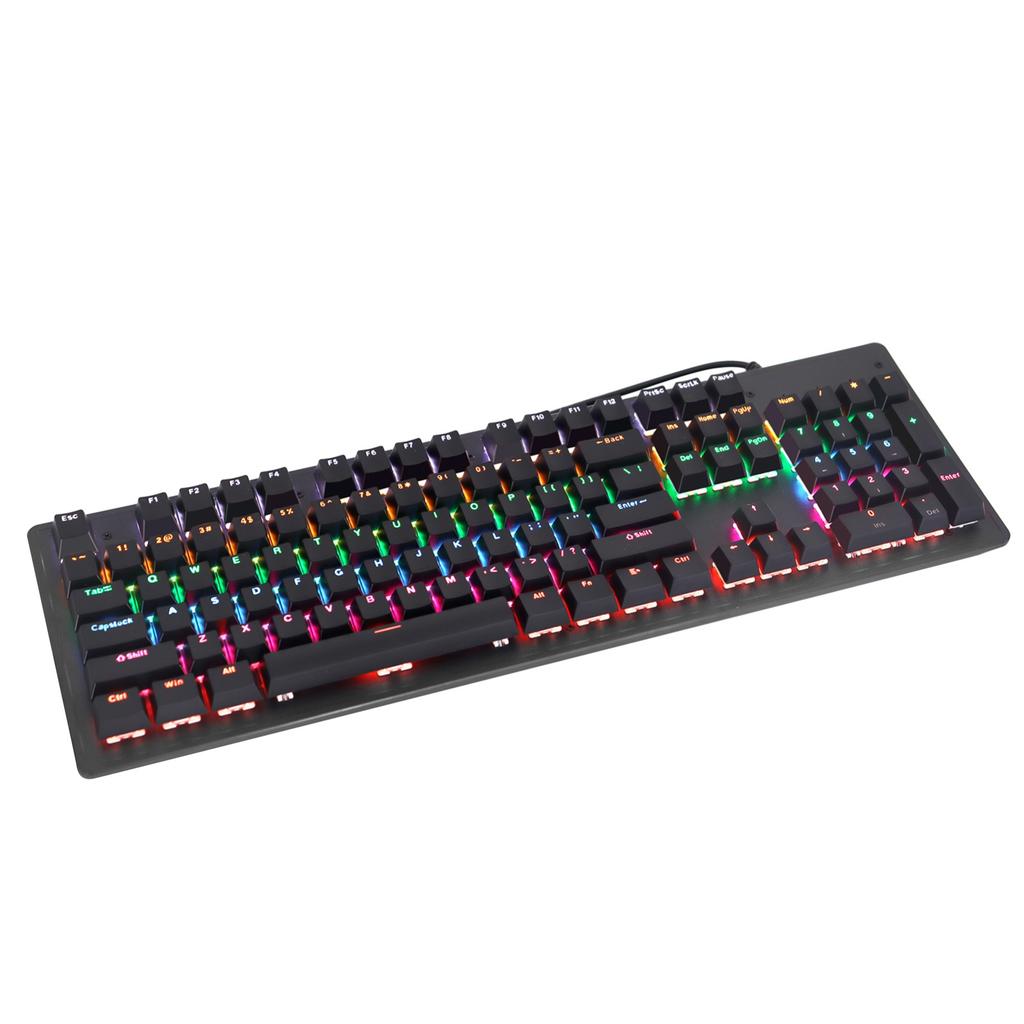 Biojee Wired 104 Key Real Mechanical Gaming Keyboard Rainbow Backlit Keyboard For Windows PC Laptop for Game and Office