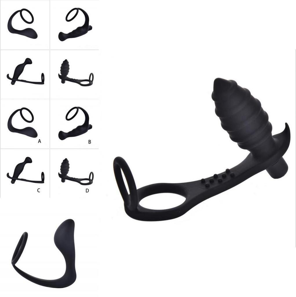 Male Vibrator Prostate Massage Anal Butt Plug Delay Ring Male Sex Toy