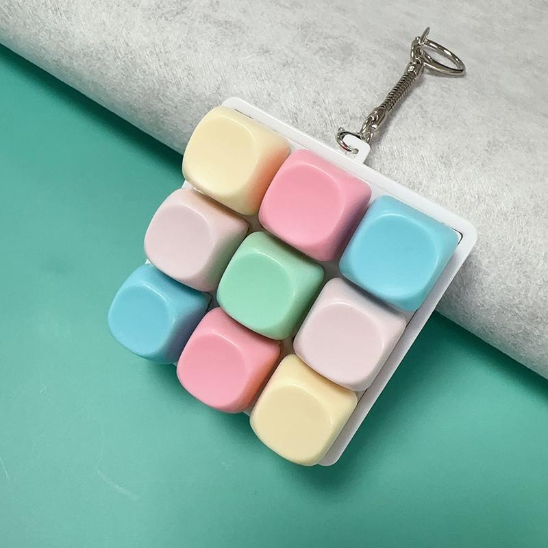 9 Keys Keyboard Fidget Keychain Antistress Keyboard Button Fingertip Key Cap Pendant Stress Relief Toys For Children Adults Gift
