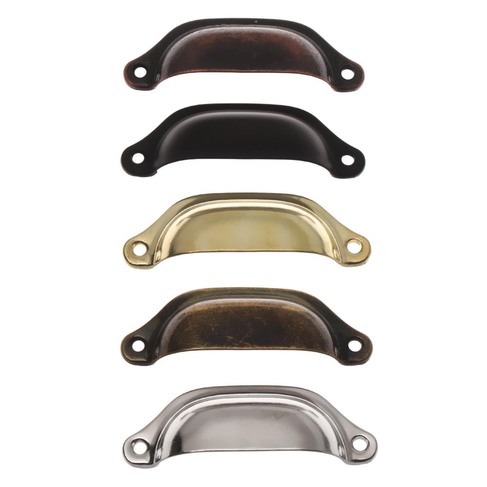 2PCS Antique Brass Shell Pull Handles Retro Iron Wardrobe Door 98MM Furniture Hardware Fittings Kitchen Drawer Knobs Cabinet