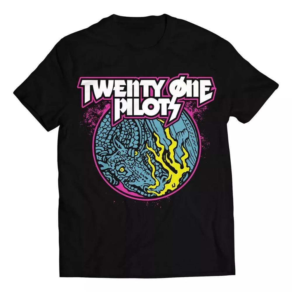 Hip Hop American Street Tričko Pánské Dámské Twenty One Pilots Scaled and Dragon Rock Aktivita Nadměrné Y2k Bavlna Krátký Rukáv