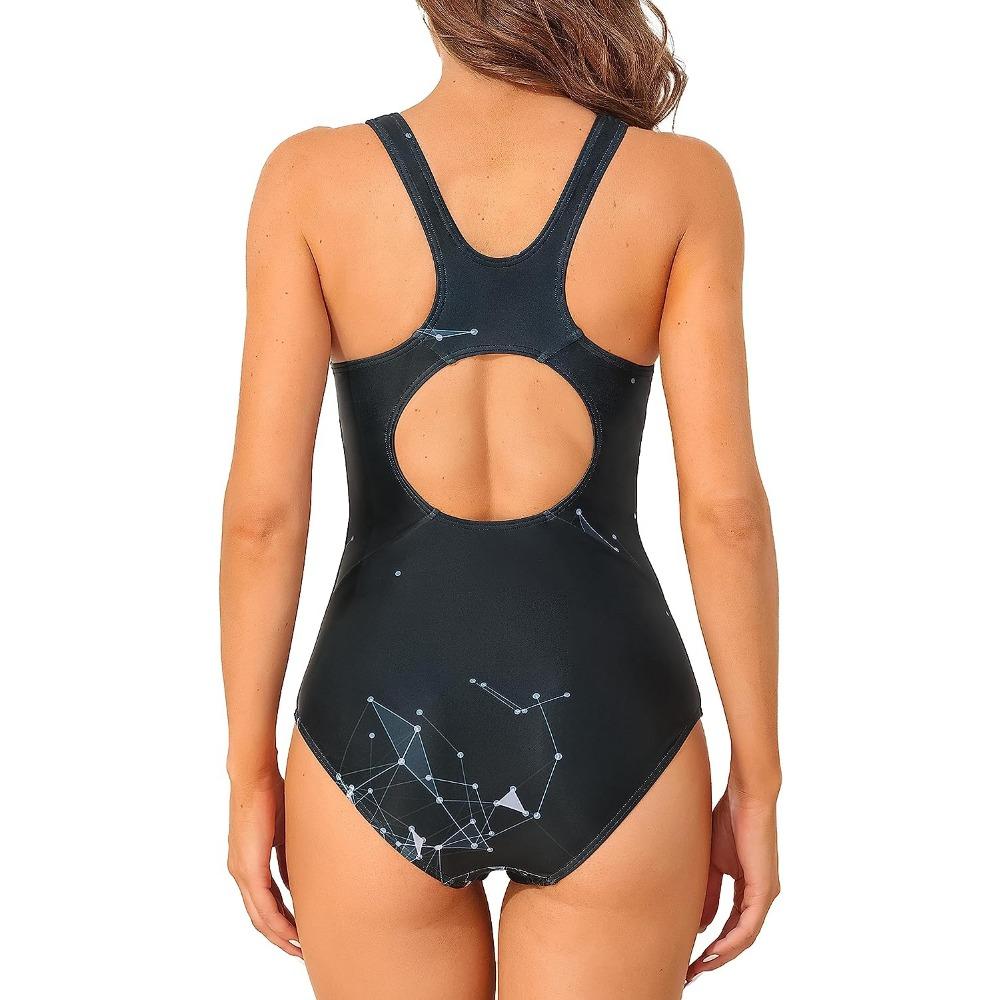 CHARMLEAKS Einteiliger Sport-Badeanzug für Damen, Slim-Fit-Bademode für den Bauch