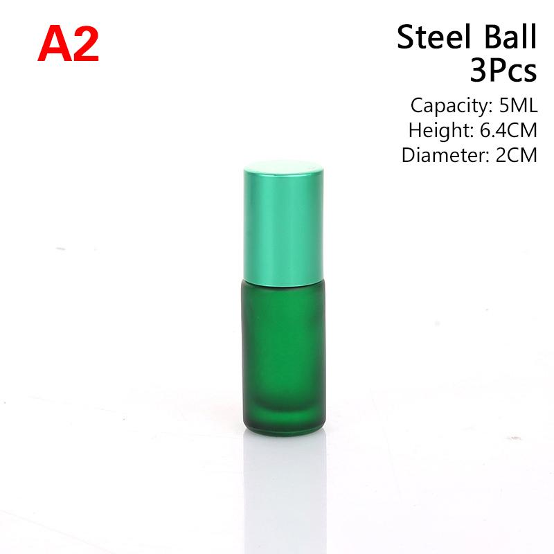 3Pcs Essential Oil Roll On Bottle Multicolour Empty Perfume Bottles Glass Containers Skincare Product Container