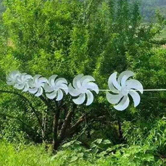 1 Set Reflektierende Windräder mit 10m Schnur Outdoor Vogelabwehr Windrad 8 Windräder Glitzerndes Gartenvogelabwehrgerät für Hof Obstgarten
