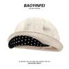 Korean Linen Retro Polka Dot Contrasting Color Brim Beret Women'S Spring And Summer Sweet Versatile Cloud Star Anise Hat