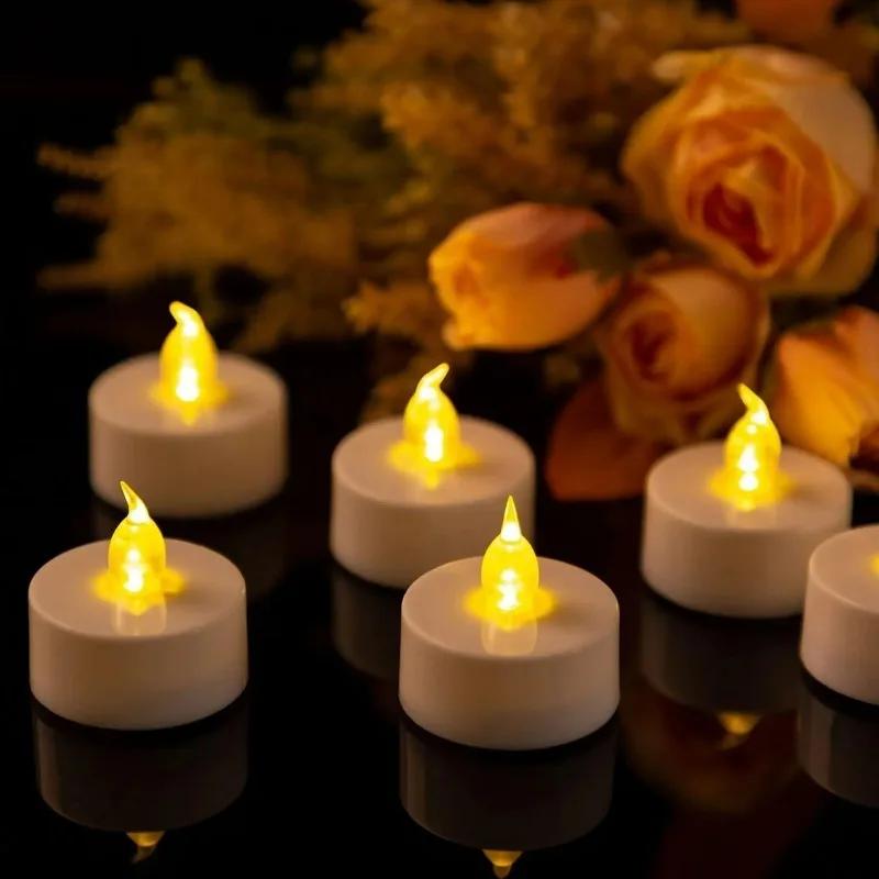 Mini Flameless Electronic Candle Light LED Battery Powered Warm Light Wedding Party Christmas Halloween New Year Home Decoration Supplies
