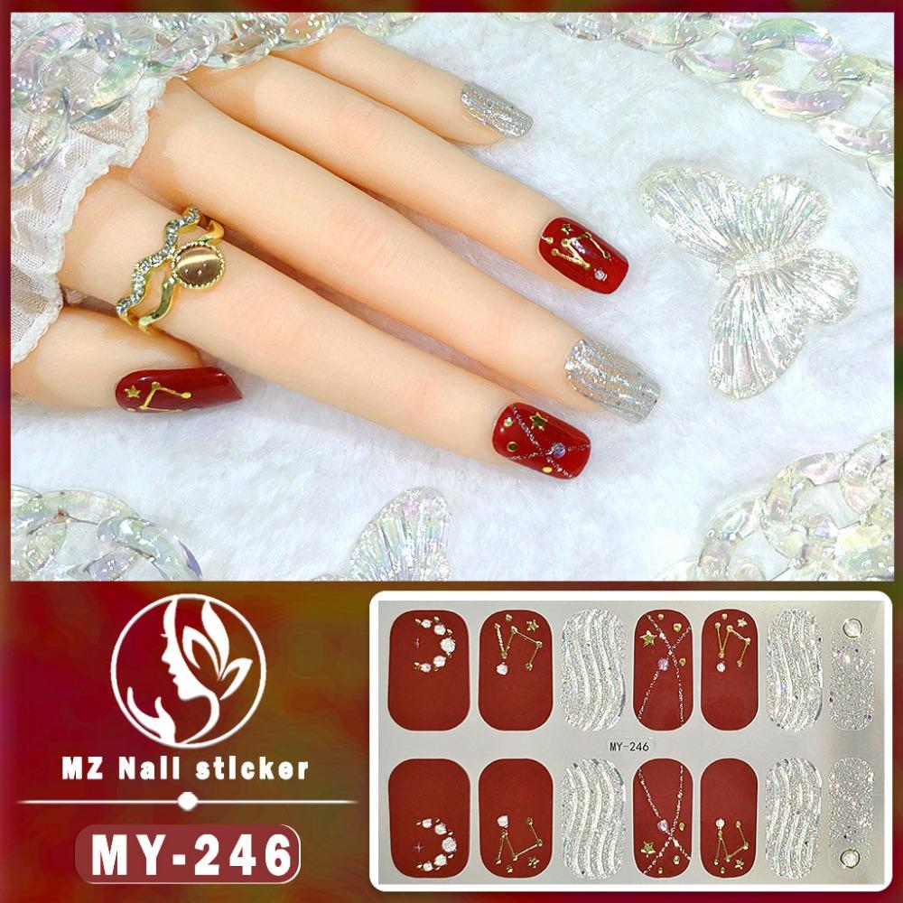 Three-dimensional Waterproof No-bake Gel Nail Polish Film Full Sticker European and American Sexy Nail Film Paper Nail Film Paper
