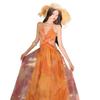 Island Vacation Dress Orange Floral Suspender Backless Thin Dress Seaside Beach Dress Women