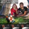 Solar Camping Fan with Lantern Rechargeable Operated Fan 18H Run Time Max 4 Speeds Timer 90° Adjustable Portable Desk Fan for Power Outage Outdoor Use