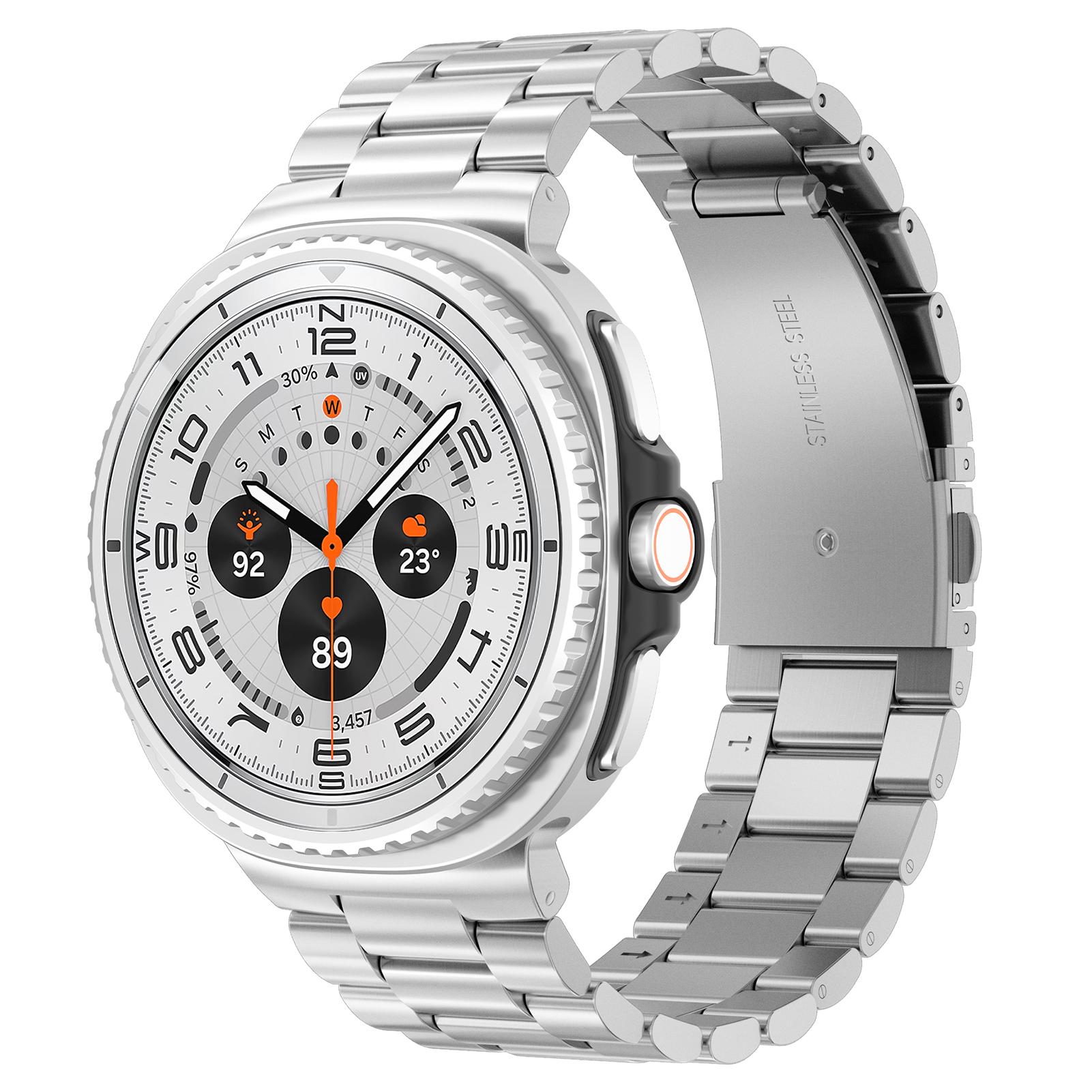

Stainless Steel Band For Samsung Galaxy watch 8 classic 46mm 44mm 40mm Metal belt Link Bracelet correa Galaxy watch 8 Straps Galaxy8 classic 46mm серебряный