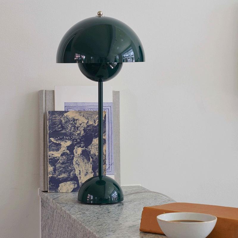 Nordic Modern Mushroom Bedside Lamp by Danish Designer - Creative Floral Bud Style for Bedroom or Wedding Decor.