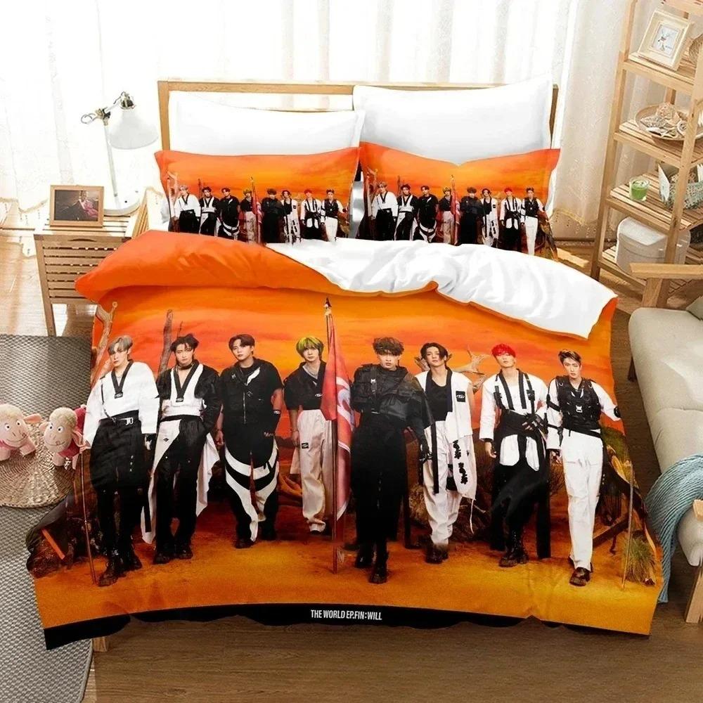 The World Ep.fin Will ATEEZ Bedding Set Duvet Cover Bed Set Quilt Cover Pillowcase Comforter King Queen Size Boys Adult Bedding