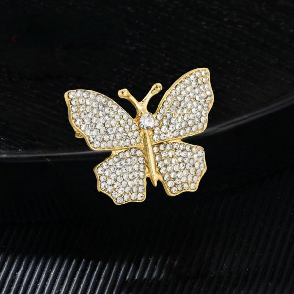 Korean High-End Rhinestone Butterfly Brooch - Trendy Fashion Accessory for Shirts and Suits