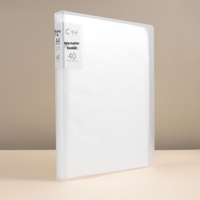 

A4 Candy Color Portfolio Transparent Insert Folder for Student Artwork and Test Paper Storage 20 Pages прозрачный белый