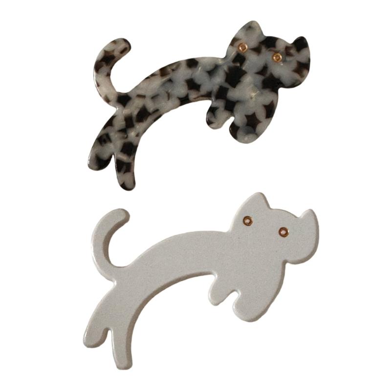 

2 шт. Шпилька з милими котами Дизайн Ацетат Кислота Затискач-качка Весь день Комфорт Бічна шпилька Для дітей Дорослих Повсякденне носіння