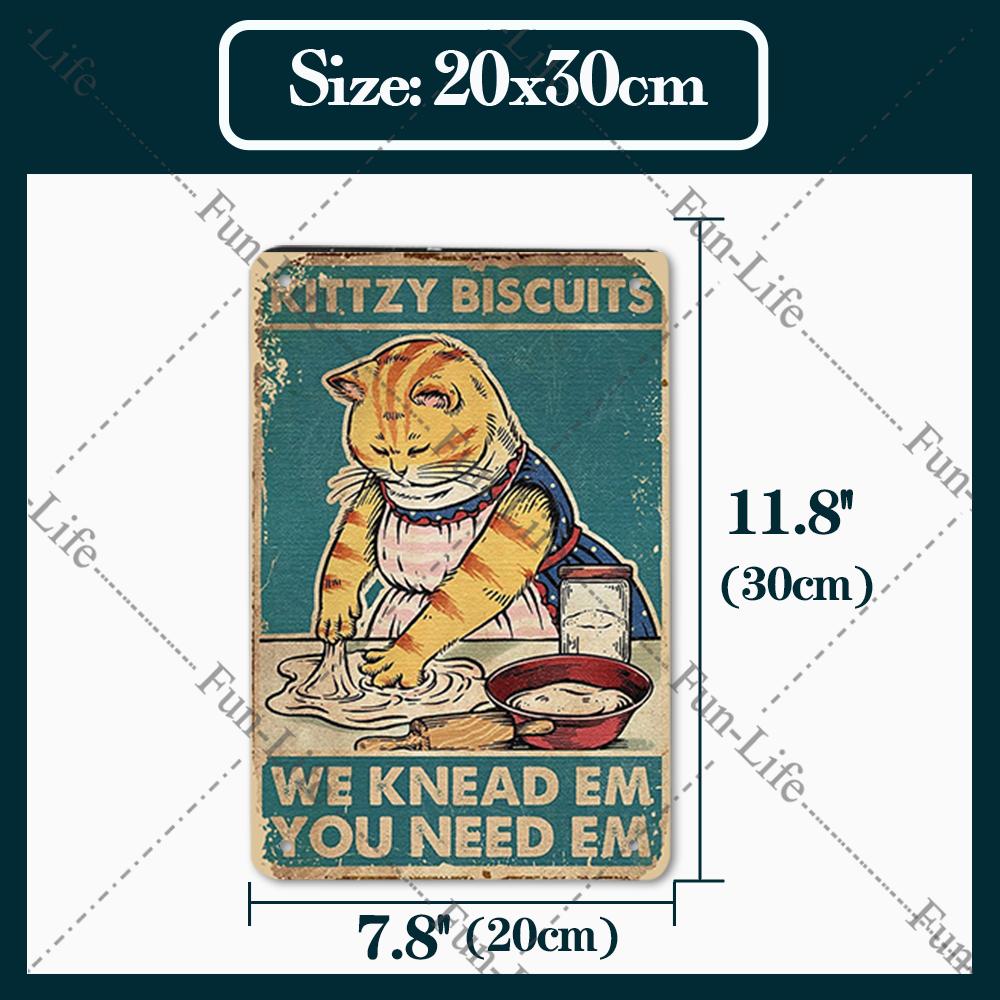 Vintage Cat Metal Sign Poster, Home Decor, Retro Animals Tin Sign, Living Room, Pet Shop, Bar, Hotel, 20x30cm