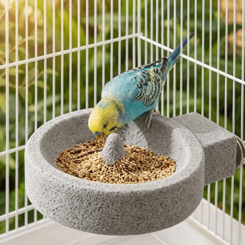 Wear-Resistant Parrot Paw Grinding Bowl Round Parrot Stone Bowl Bird Water Bowl Cage Accessories