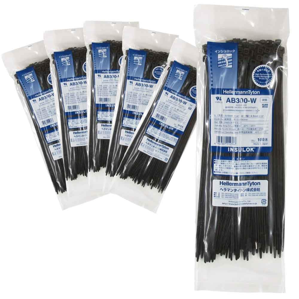 

AB300-W HellermannTyton Cable Ties, Cable Ties, Insulok Ties, Weather-Resistant, IndoorOutdoor Grade, Black (301mm x 4.8mm (100 ties x 6 bags))
