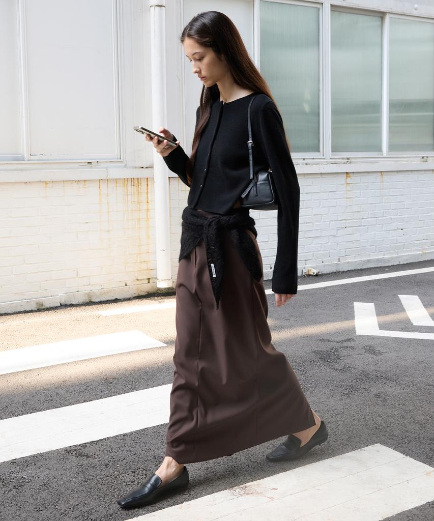 Leuba Straight Maxi Skirt - Walnut Brown