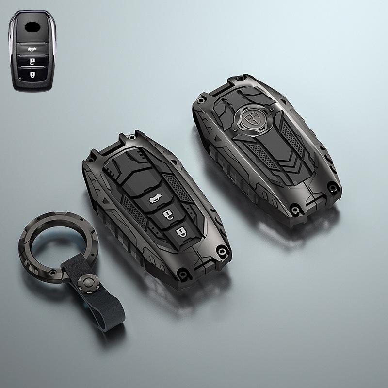 Styling Mouldings Zinc Alloy Car Key Case Cover For Toyota Corolla Prius Camry V70 C-HR RAV4 Hybrid Highlander Altis Land Cruise