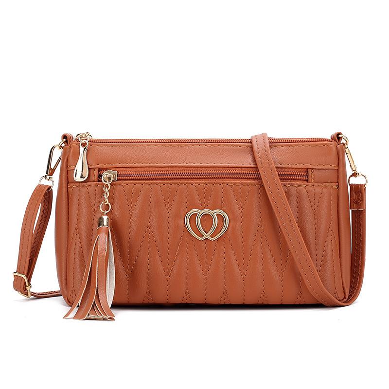 Women's High End Small Bag  Crossbody Bag  Women's Niche Tassel Soft Leather Postman's Bag